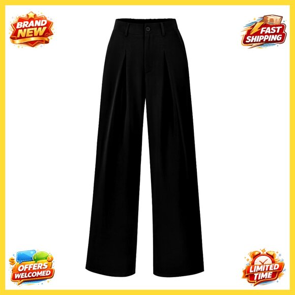 High Waist Palazzo Pants Wide Leg Trousers Loose Fit Office Business Casual